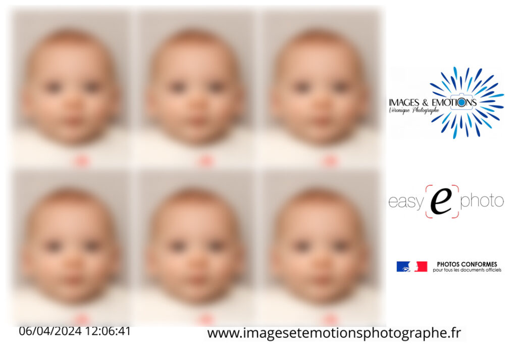 Planche photo d'identité ANTS bébé ou enfant de moins de 5 ans pour carte d'identité ou passeport français